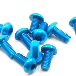 VITI IN ALLUMINIO 3x6 BLU TESTA BOMBATA 10pz - GPEDAHP-306BU