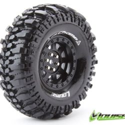 Gomme + cerchi neri 1.9 CR-Champ 121mm 2pz 1/10 per crawler - SULR-T3231VB