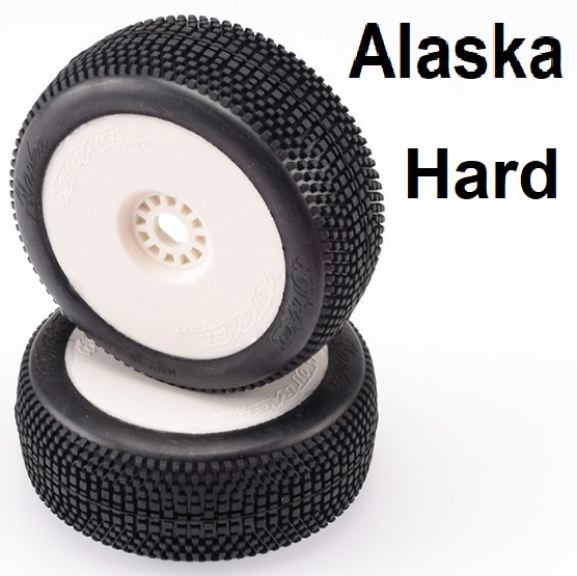 Gomme + cerchi Alaska Dure 2pz buggy 1/8 incollate - HTR001-0443