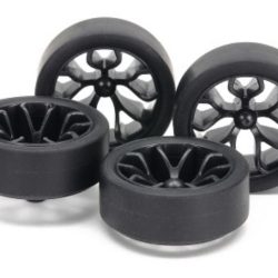 Gomme LP Super Hard (26mm) con Cerchi Carbon Mini4wd - TAM15542