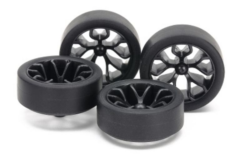 Gomme LP Super Hard (26mm) con Cerchi Carbon Mini4wd - TAM15542