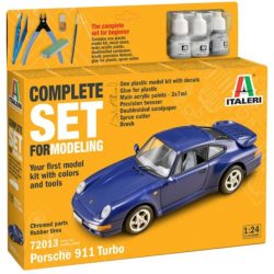 Porsche 911 Turbo 1/24 Starter kit con colla colori pennelli e pinze - ITA72013