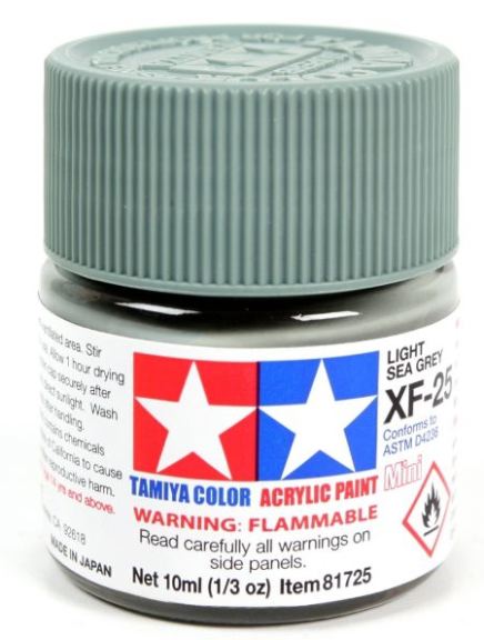 Colore acrilico XF-25 Light Sea Grey 6pz da 10ml opaco - TAM81725