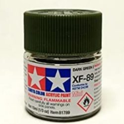 Colore acrilico XF-89 Dark Green 2    6pz da 10ml opaco XF89 - TAM81789