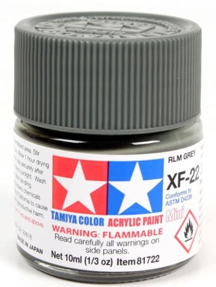 Colore acrilico XF-22 Rlm Grey 6pz da 10ml opaco - TAM81722