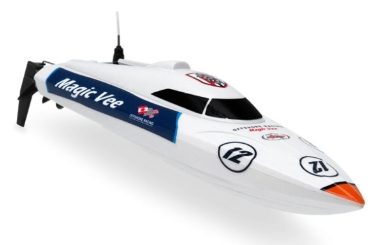 Scafo Magic Vee V3 bianco monocarena lungo 27cm completo di tutto - REVJOY8106