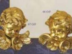 TESTE DI ANGELI 11cm oro   1pz - FON67-8ORO