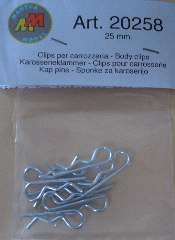 CLIPS CARROZZERIE PICCOLA  1/8 10pz 25mm - M20258