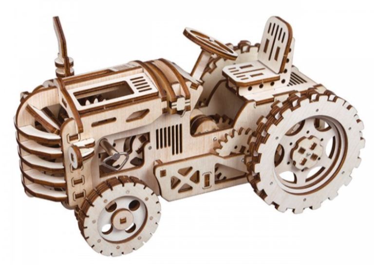 Trattore kit di costruzione in legno con parti in movimento - PCHC2002