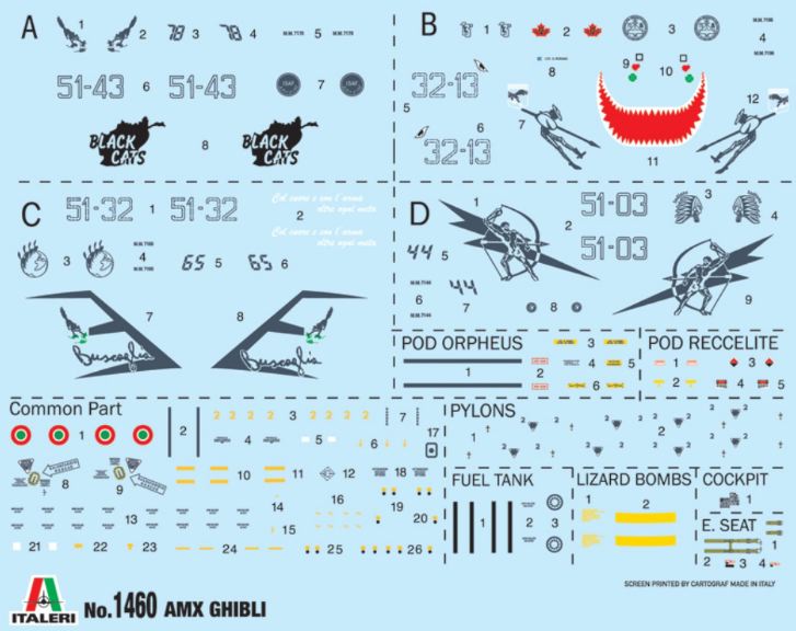 AMX Ghibli 1/72 decal per versione 13° gruppo 32° stormo Amendola AB - ITA1460 - immagine 10