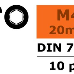 Viti testa tonda a brugola 4x20mm 10pz in acciaio - SUGF-0103-014