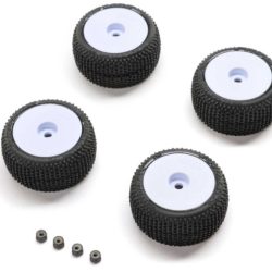 Micro-T Cerchi bianchi e gomme Blockade incollati 4pz - HORPRO-2633