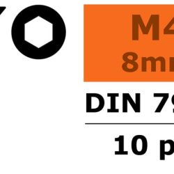 Viti testa svasata a brugola 4x8mm 10pz in acciaio - SUGF-0101-010