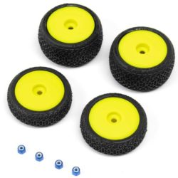 Losi Micro-B Cerchi gialli  e gomme Electron 2.0 Buggy 7mm 4pz - HORPRO1031412