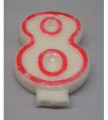 CANDELA FORMA NUMERO 8 1pz x TORTA DI COMPLEANNO - YDG5412-8