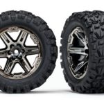 Gomme Talon 2.8 Rustler 4x4 incollate su cerchi neri 2pz - TXX6773X