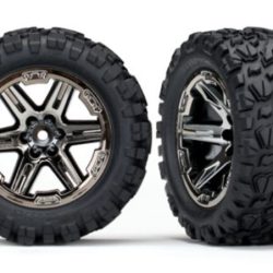 Gomme Talon 2.8 Rustler 4x4 incollate su cerchi neri 2pz - TXX6773X