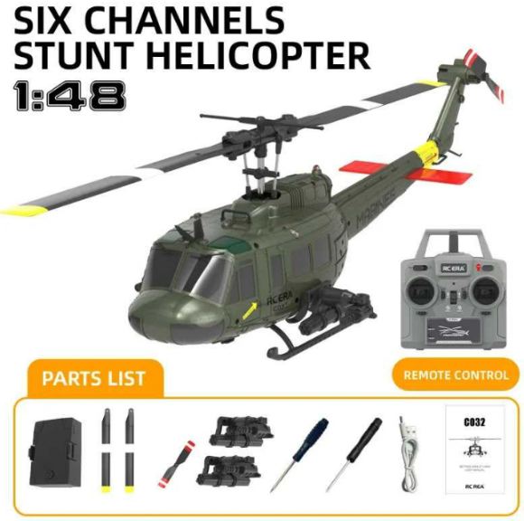 ELicottero UH-1 RC Era con radio a 6 canali in scala 1/48 - RADC032 - immagine 3