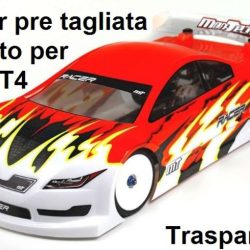 Carrozzeria racer pre tagliata per asfalto Xray T4 190mm trasparente - GPEDMT018-010