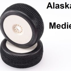 Gomme + cerchi Alaska Medie 2pz buggy 1/8 incollate - HTR001-0433