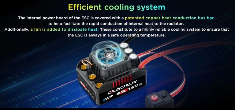 Regolatore QUICRUN WP 8BL150 G2 1/8 Brushless Waterproof 3-6S - GPED30109003 - immagine 8