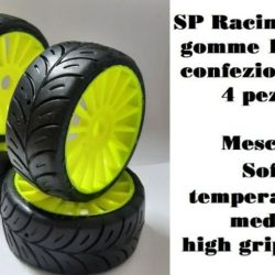Gomme 1/8 GT 2023 Soft temperature medie 4pz incollate su cerchi gialli - SPR-GT-F1