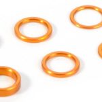 RONDELLE ORANGE 6pz         X1 ALLUMINIO 6,37x8,4mm 0,5-1-2mm - HUD375090-O