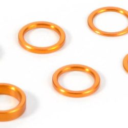 RONDELLE ORANGE 6pz         X1 ALLUMINIO 6,37x8,4mm 0,5-1-2mm - HUD375090-O