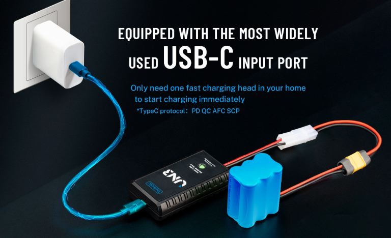 Caricabatterie UN3 da USB-C 9-18v per NiMH 4-8 Celle 2A - RBT-TK13500 - immagine 6