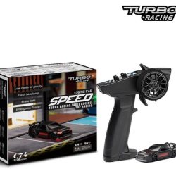Micro auto Sport nera 1/76 con radio Turbo Racing - PELTB-C74BK