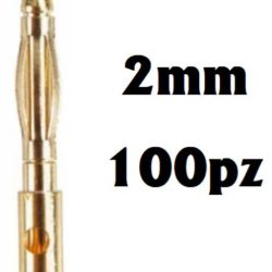 Connettori 2mm maschi 100pz dorati - CND-602-100M