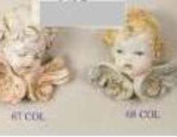 TESTE DI ANGELO       11cm 1pz RESINA          DIPINTO A MANO - FON67-8