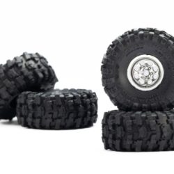 SCX30 Gomme e cerchi cromati 4pz Baja Pro X Axial 1/30 - HORPRO1025110