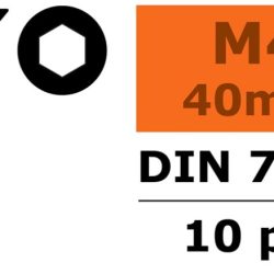 Viti testa svasata a brugola 4x40mm 10pz in acciaio - SUGF-0101-017