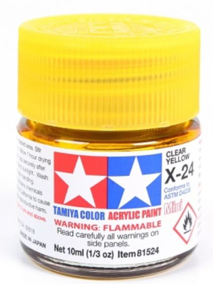 Colore acrilico X-24 Clear Yellow 6pz da 10ml trasparente lucido - TAM81524