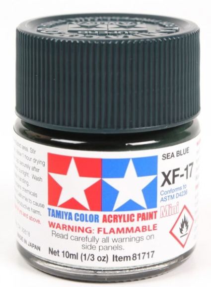 Colore acrilico XF-17 Sea Blue 1pz da 10ml opaco - TAM81717-1PZ