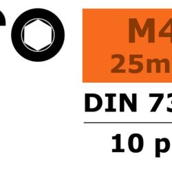 Viti testa tonda a brugola 4x25mm 10pz in acciaio - SUGF-0103-015