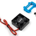 Supporto anteriore in alluminio con ventola blu per Tamiya XV-01 - GPEDTAXV-006B
