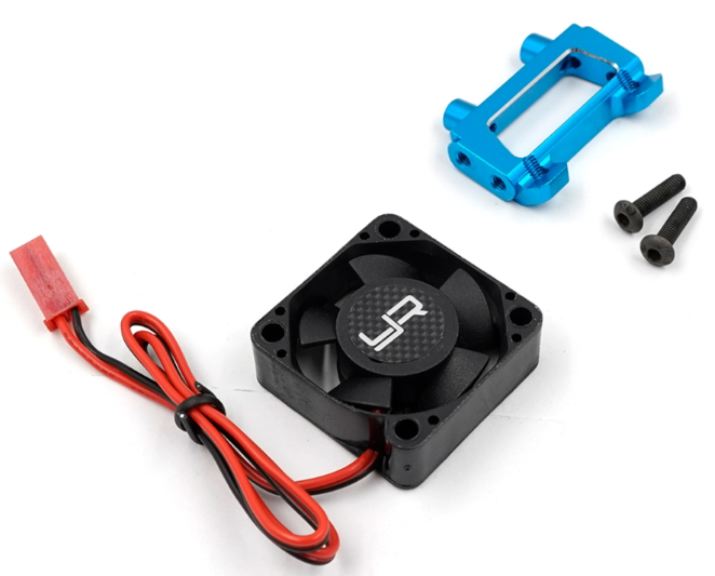 Supporto anteriore in alluminio con ventola blu per Tamiya XV-01 - GPEDTAXV-006B