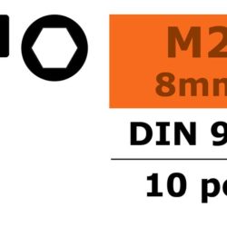 VITI TESTA ESAGONALE     2x8mm 10pz IN ACCIAIO - SUGF-0100-001