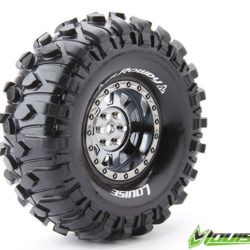 Gomme + cerchi cromo 1.9 CR-Rowdy 121mm 2pz 1/10 per crawler - SULR-T3233VBC