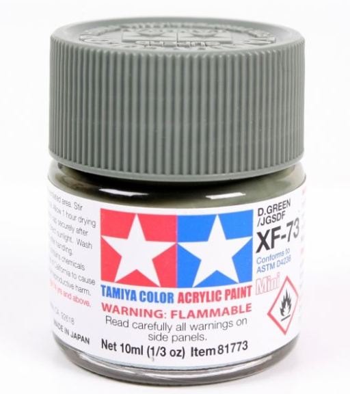Colore acrilico XF-73 Darkgreen/Jgsdf 6pz da 10ml opaco - TAM81773