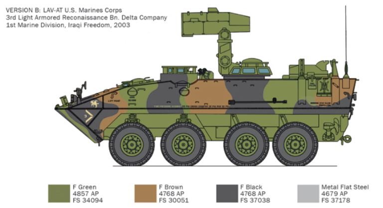 LAV-AT 25 1/35 veicolo corazzato ad 8 ruote motrici marines USA LAV25 - ITA6588 - immagine 4