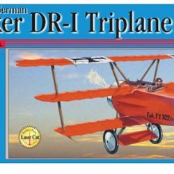 FOKKER DR-1 TRIPLANO 51cm 1/14 BALSA KIT PER VOLO LIBERO - RADGUI204LC