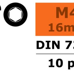 Viti testa tonda a brugola 4x16mm 10pz in acciaio - SUGF-0103-013