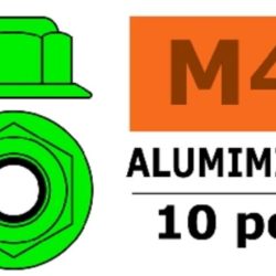 Dadi flangiati Verdi M4 10pz autobloccanti - SUGF-0401-041