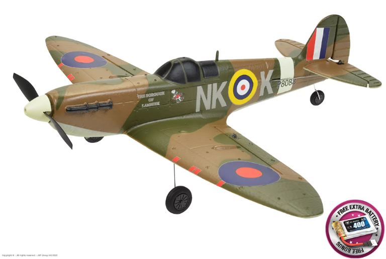 Mini Spitfire MK II Tan e verde 450mm completo di tutto con 2 LiPo - SU-EZ-025 - immagine 4