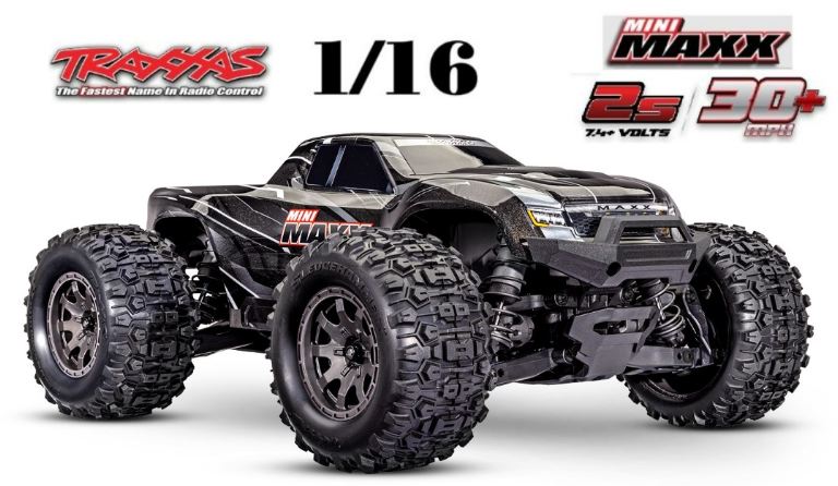 Mini Maxx nero Monster Truck Brushless BL-2s RTR 1/16 - TXX107154-1BK