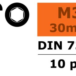 Viti testa tonda a brugola 3x30mm 10pz in acciaio - SUGF-0103-008