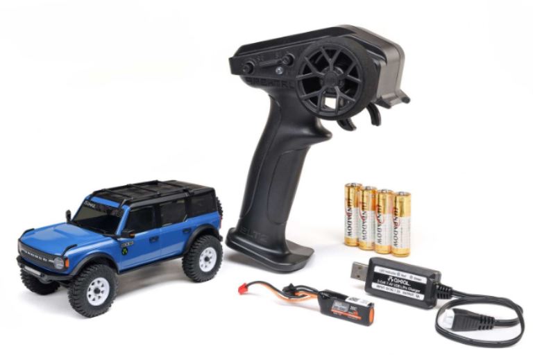 SCX30 Ford Bronco blu 1/30 4x4 Brushed Rock Crawler - HORAXI-2048T1